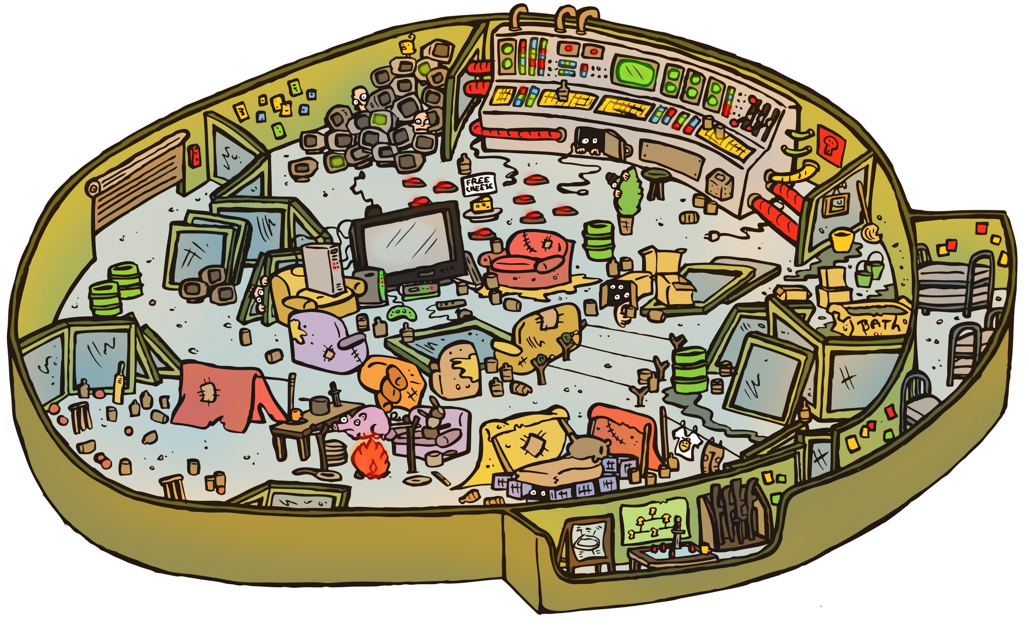 Cutaway map by Jimmy Stockton: The Fall